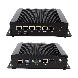 Прамысловы міні-ПК без вентылятара VenBOX G9 6x LAN, два COM, модуль 3G/4G, SIM-карта для брандмаўэра Pfsense, маршрутызатар Wi-Fi