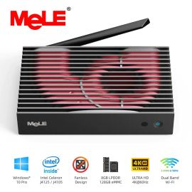 Маленькі настольны мікраПК без вентылятара MeLE PCG35 GLK Intel J4125, 8 ГБ, 128 ГБ, Windows 11 Pro, Два HDMI, VGA, Падтрымка трох экранаў, Gigabit Ethernet, WiFi, PXE, Аўтаматычнае ўключэнне Працуе, Прамысловы IOT Business | PCG35GLK | MeLE | VenSYS.pl