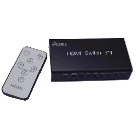 HDMI Switcher 5x1 Metal house, gift box , IR&Power | HDSW0501M | ASK | VenSYS.pl
