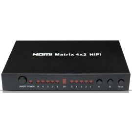 HDMI True Matrix 4x2 Switcher, 4 input, 2 output + Audio, DTS-HD, Dolby-AC3 | HDMX0402HIFI | ASK | VenSYS.pl