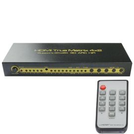 Matrix switcher 4x2 HDMI v1.4 with audio and SPDIF | HDMX0402M2 | ASK | VenSYS.pl