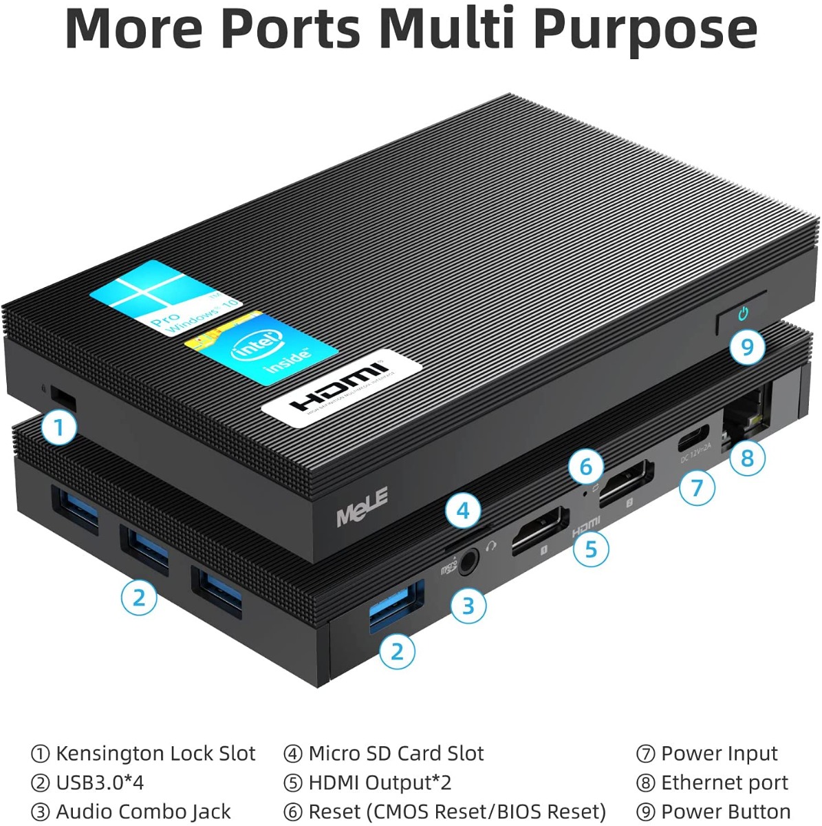 MeLE quieter2q Mini PC Intel Celeron j4125